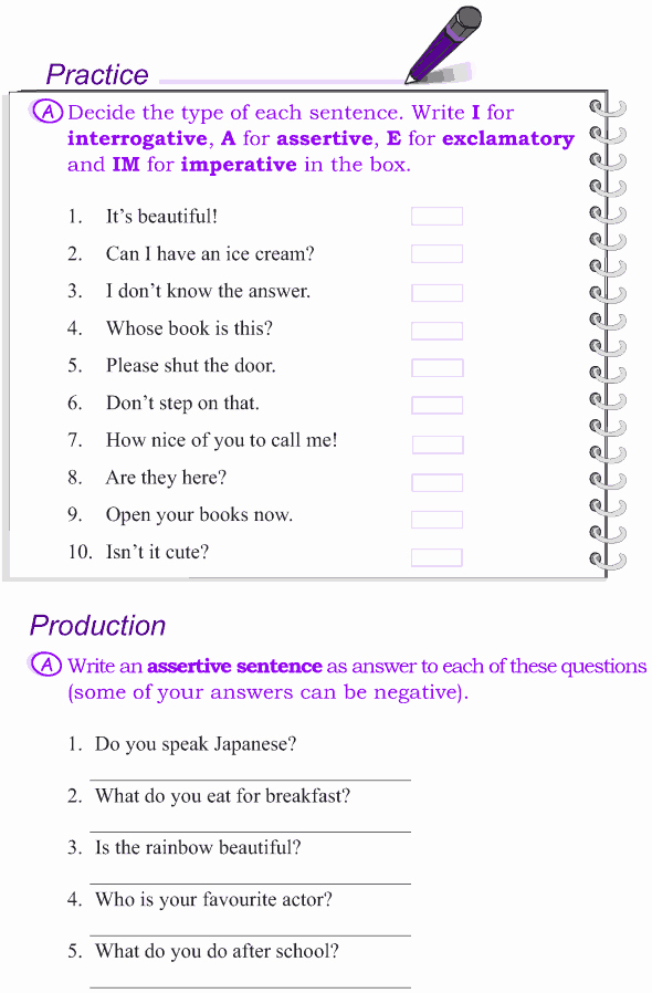 Four Kinds Of Sentences Worksheets Best Of Kinds Sentences Worksheets