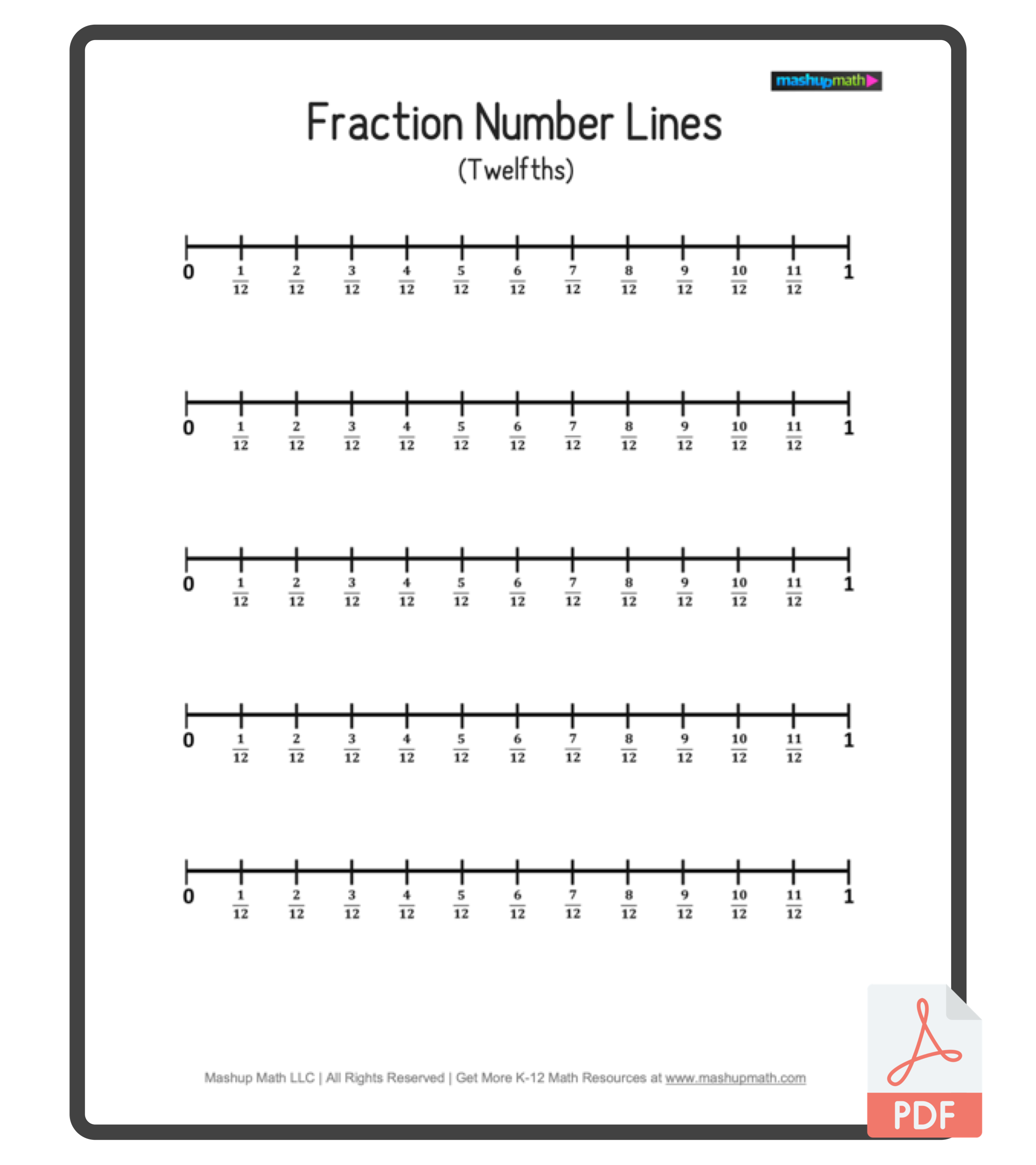Fraction Number Lines Primary Resource KS1 2 Twinkl Worksheets