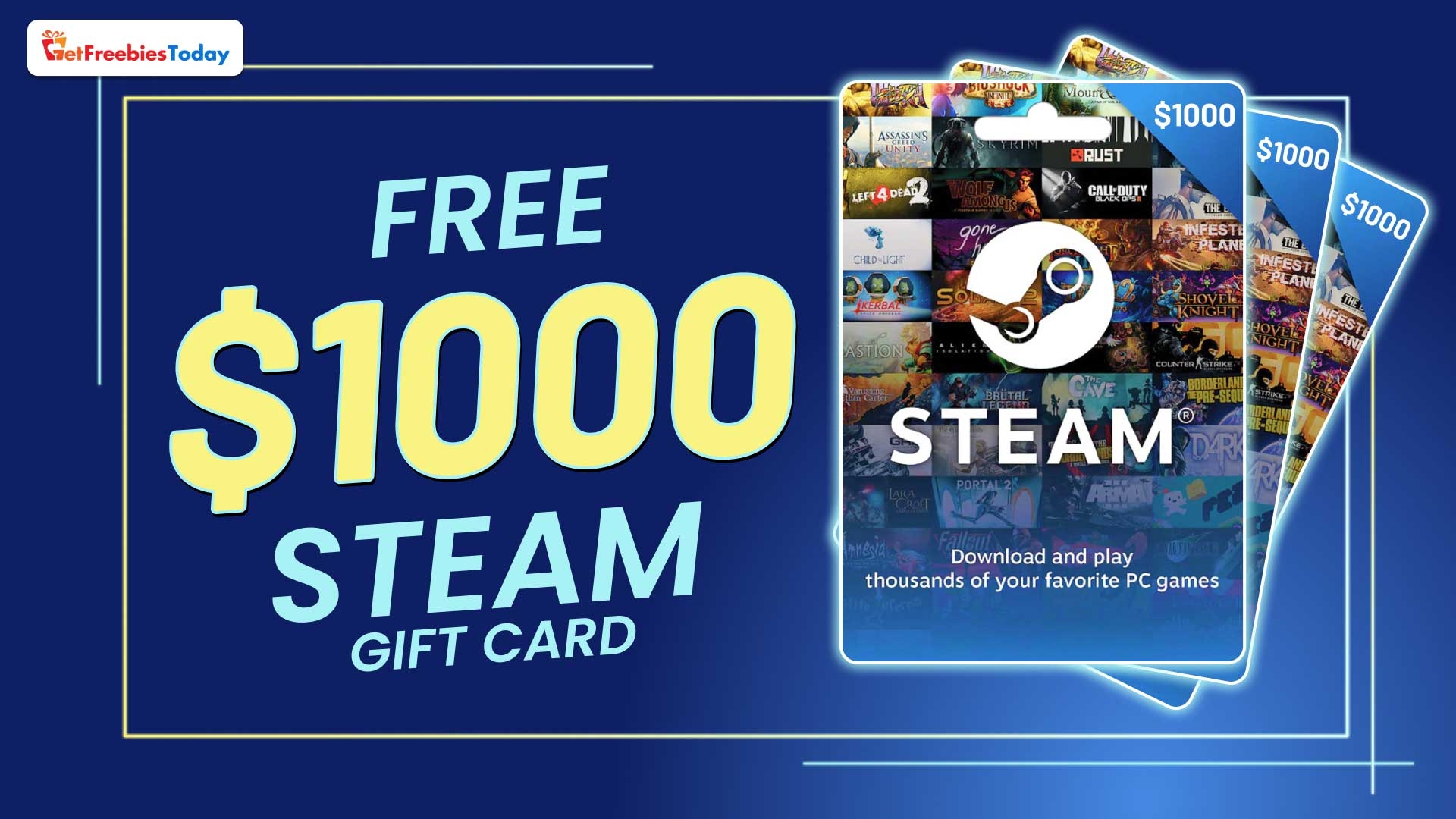 Free 1000 Steam Gift Card GetFreebiesToday