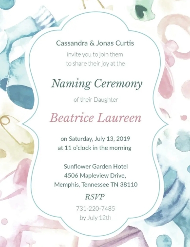 naming ceremony invitation templates free download