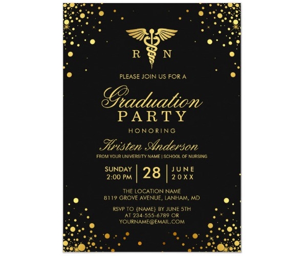 FREE 3 Nursing Graduation Invitation Templates In PSD