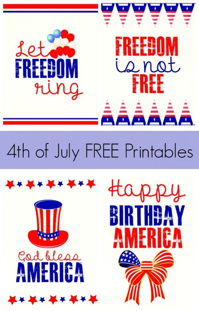 4th of july card printable