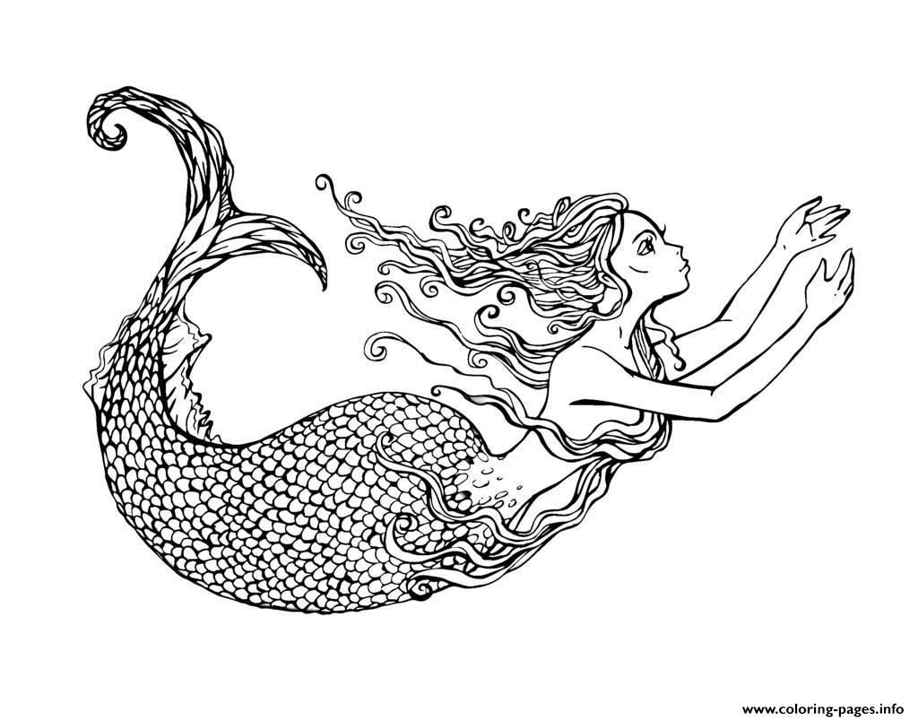 Adult Mermaid Coloring Pages