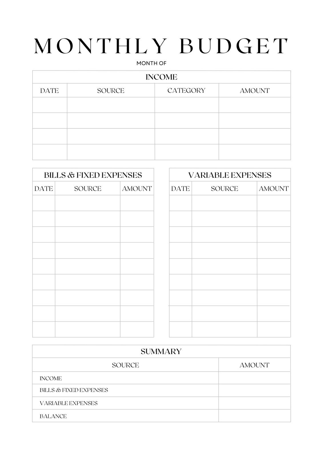 Free And Customizable Budget Templates Worksheets Library