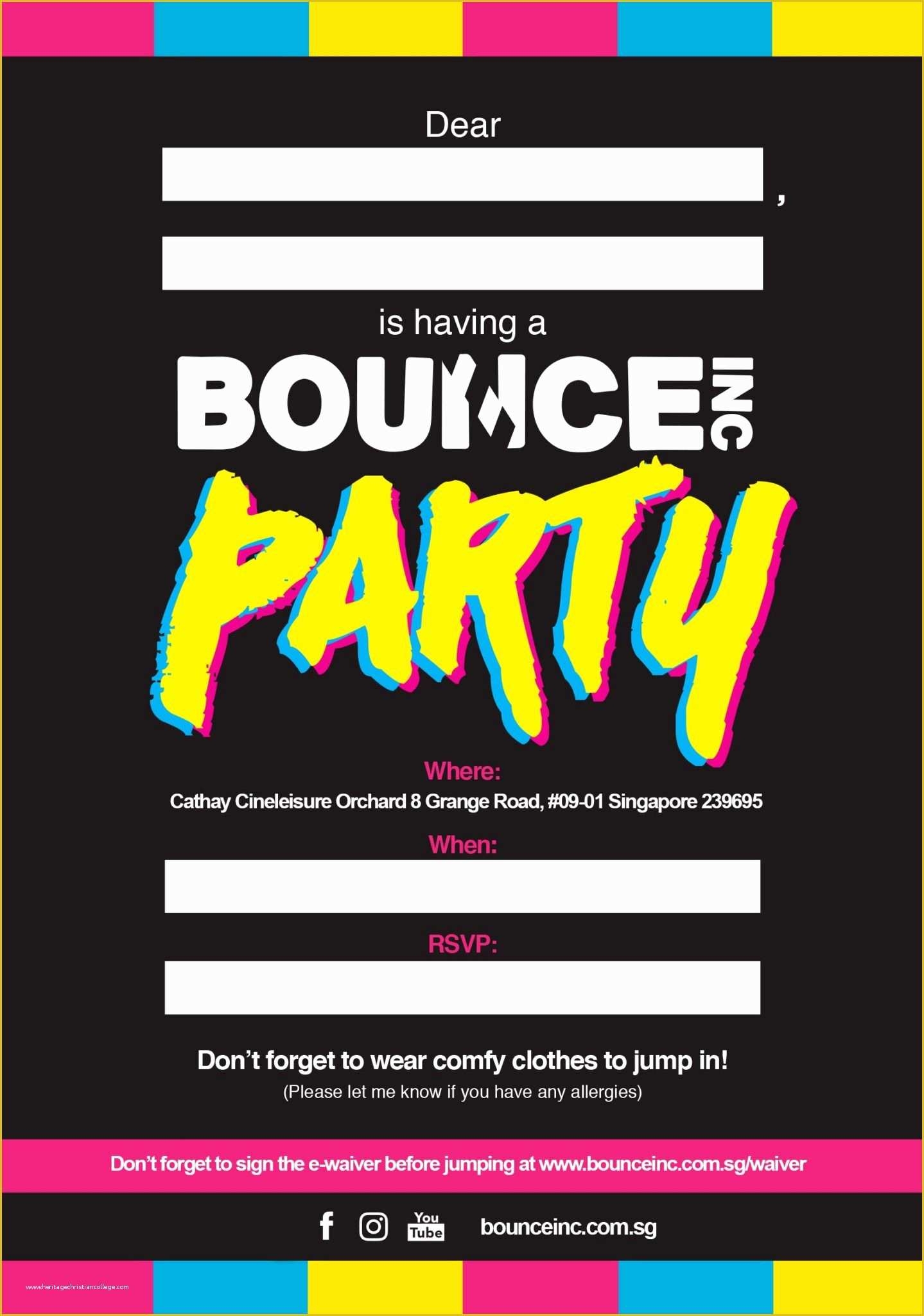 jump party invitation template