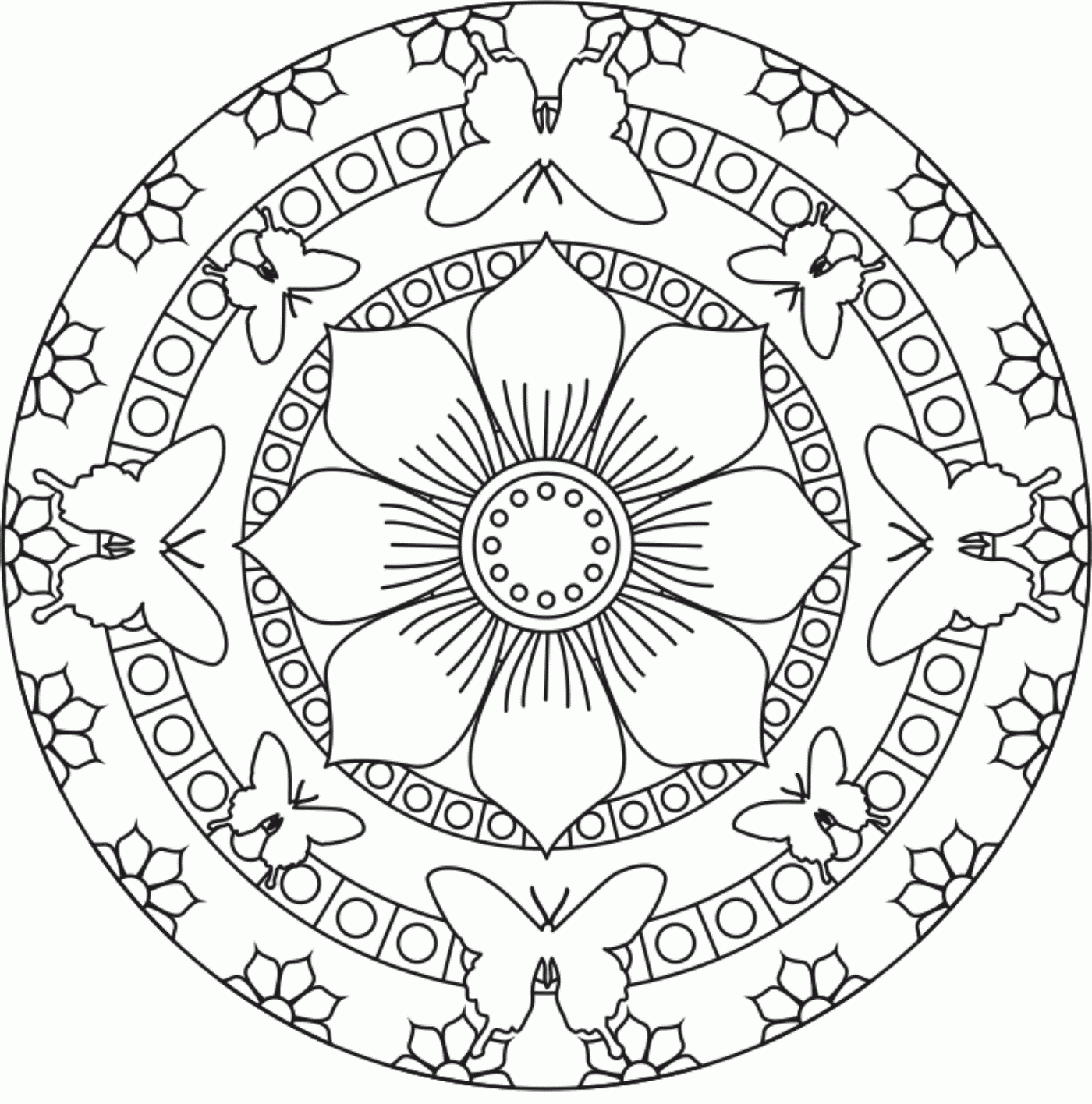 Free Butterfly Mandala Coloring Pages Coloring Home