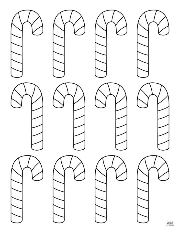 free candy cane template printable