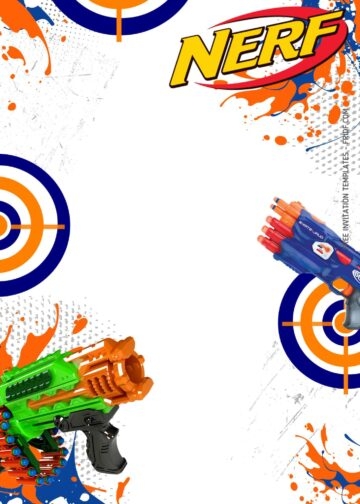 FREE Canva Invitation Battle Nerf Gun Birthday Invitation Templates