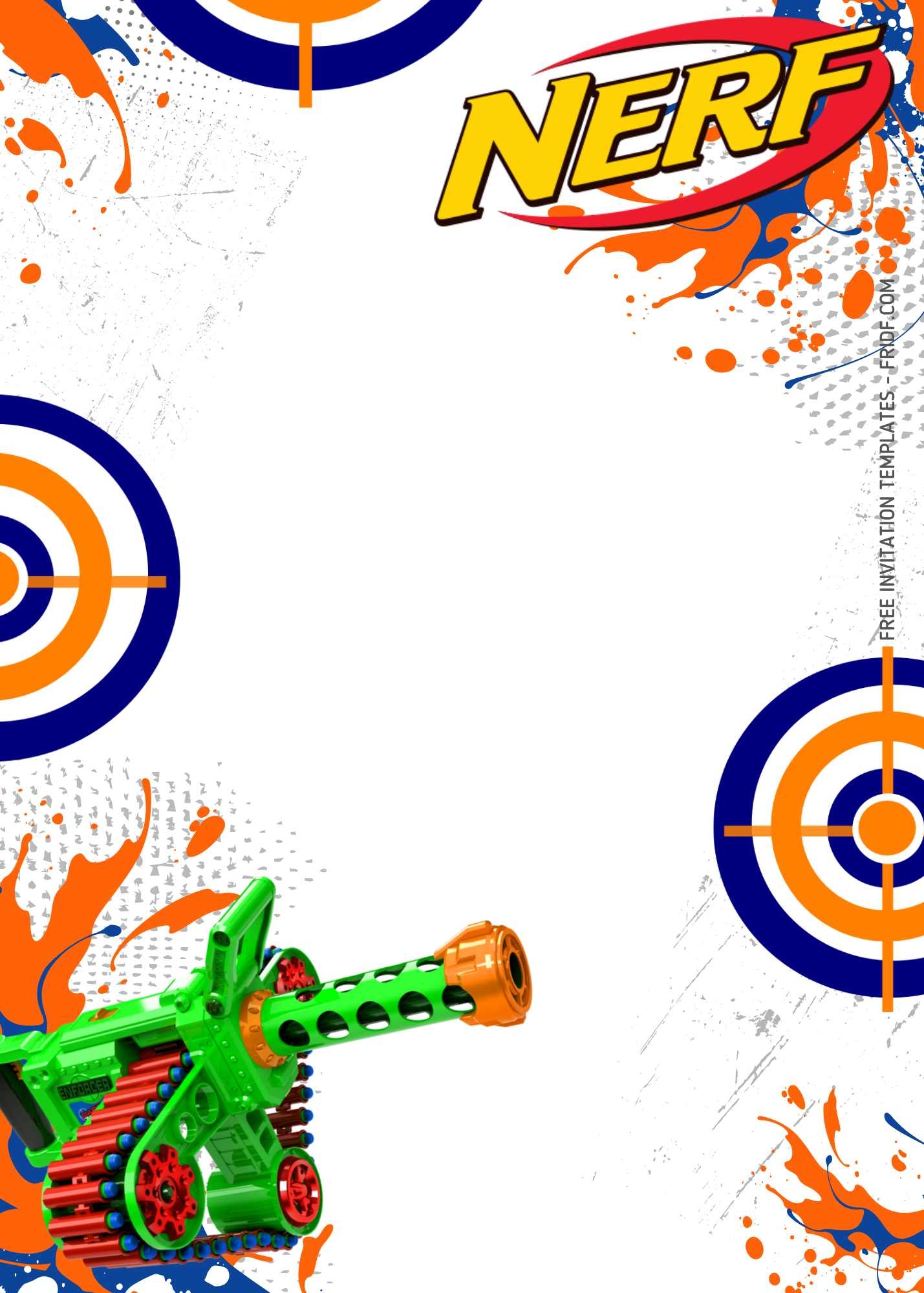 FREE Canva Invitation Battle Nerf Gun Birthday Invitation Templates
