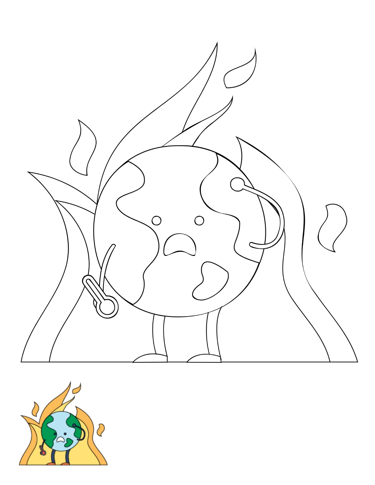 Free Climate Change Coloring Page Template To Edit Online