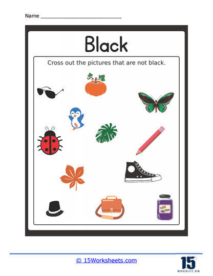 free printable color black worksheet