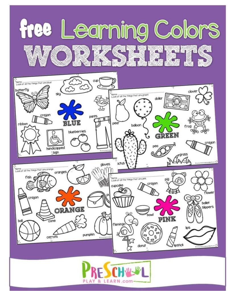 FREE Color Worksheets For Kids