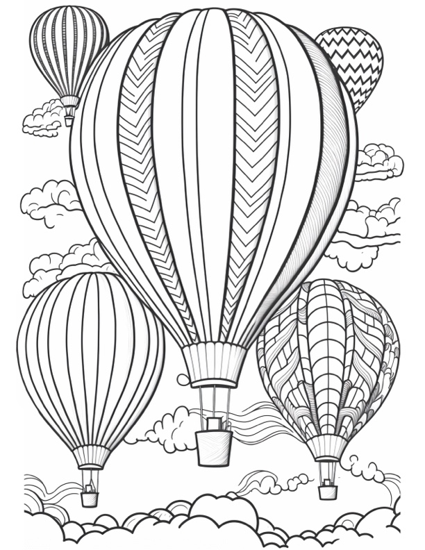 Air Balloon Coloring Page