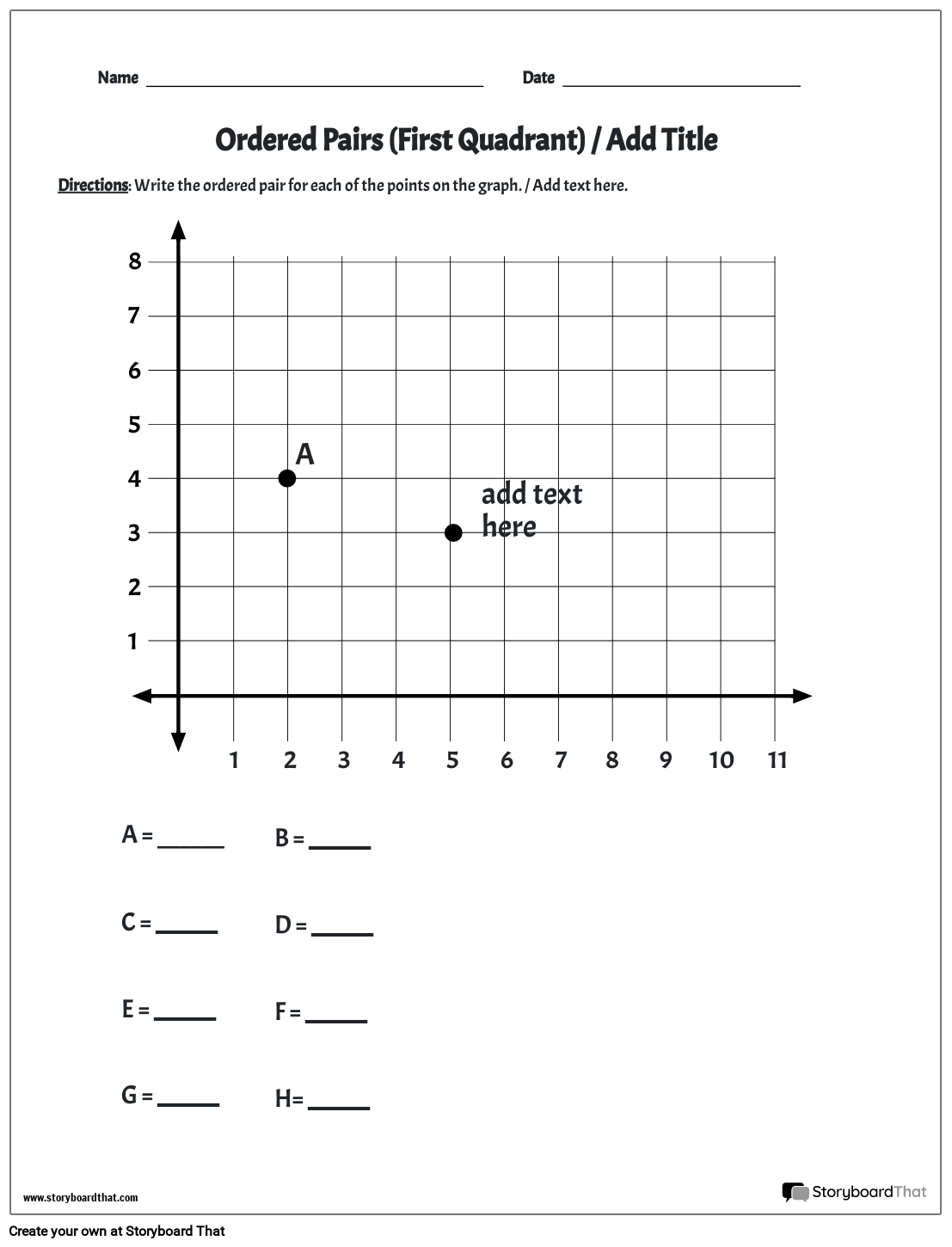 graphing ordered pairs worksheet