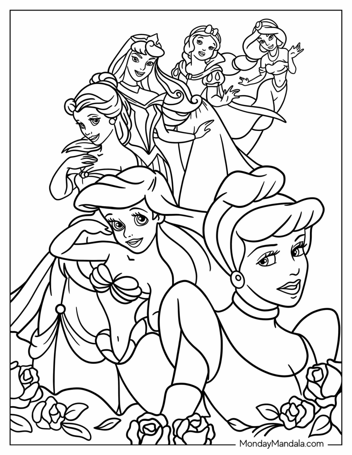 Free Disney Princess Belle Printable Coloring Pages Download Free 