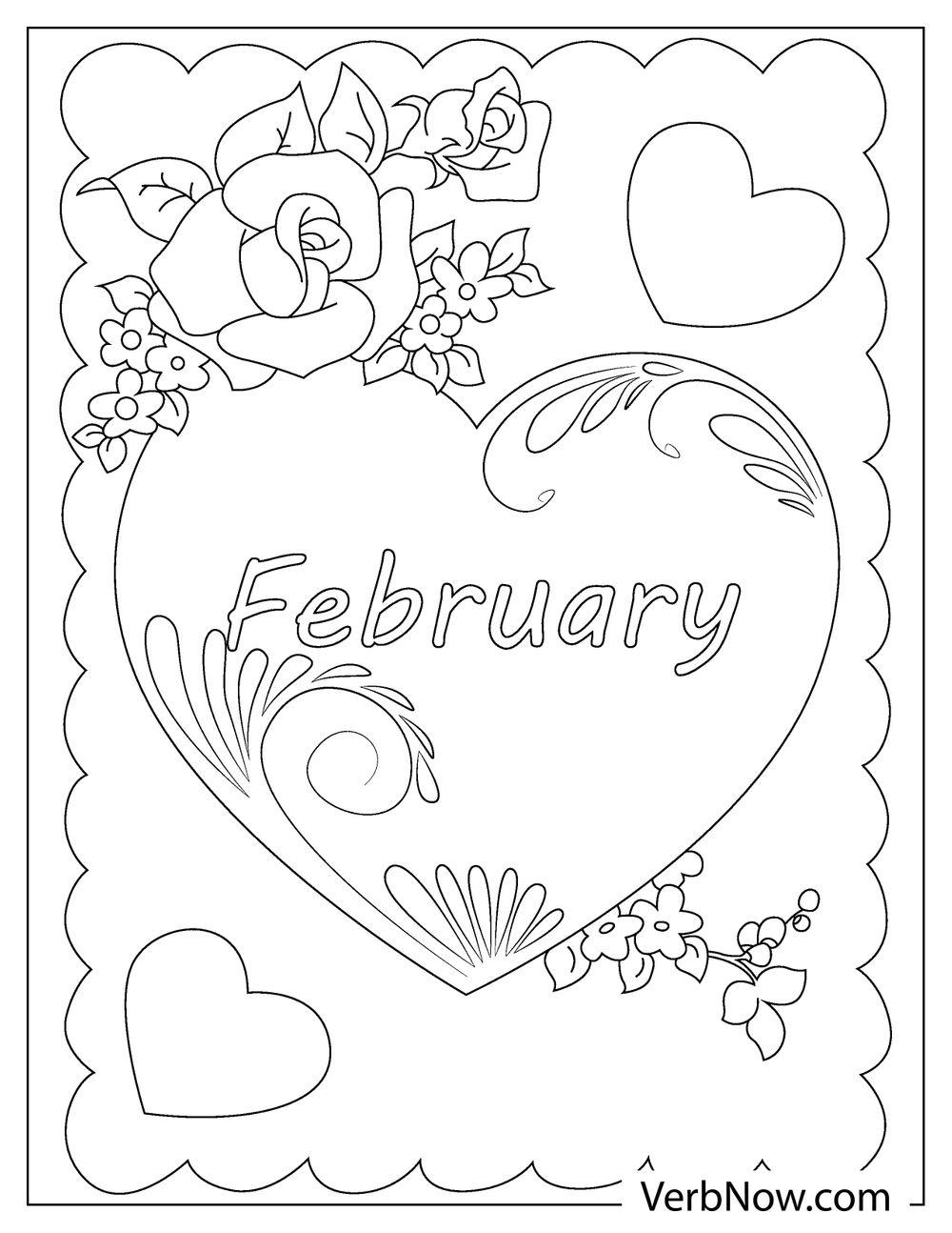 Free FEBRUARY Coloring Pages Book For Download Printable PDF VerbNow