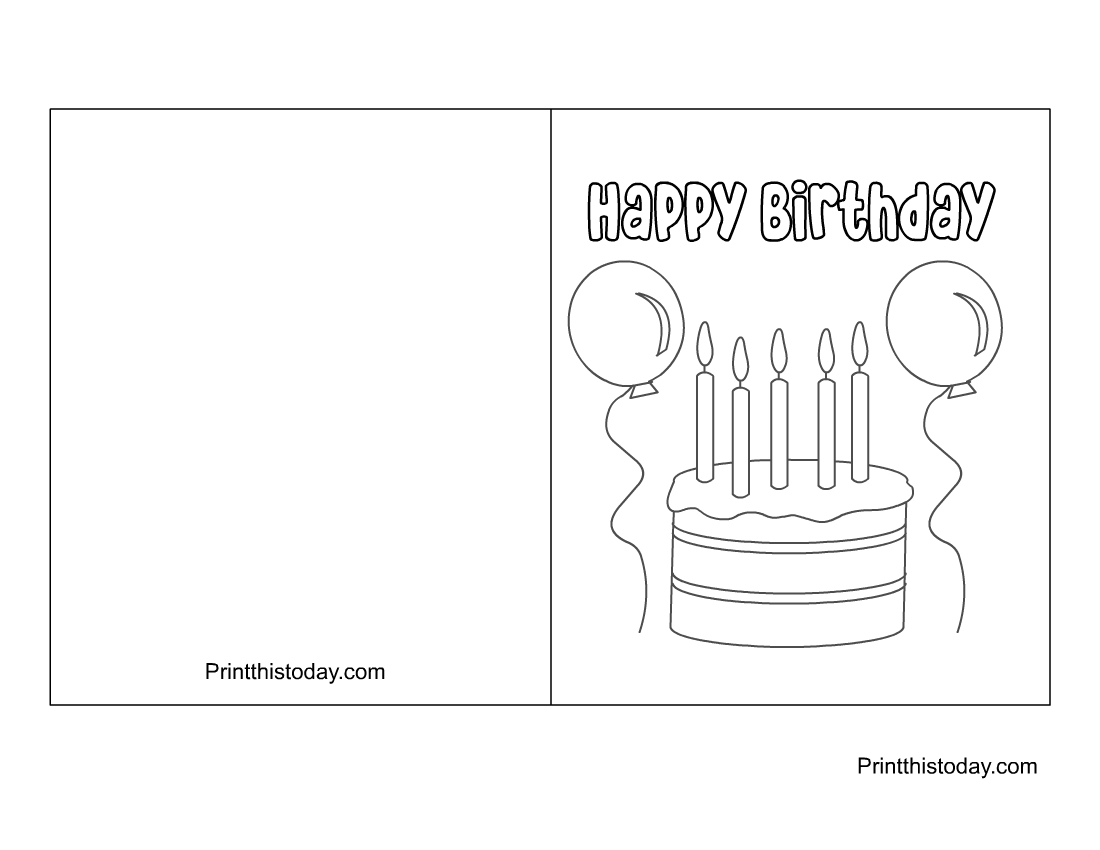 4 way foldable birthday card printable