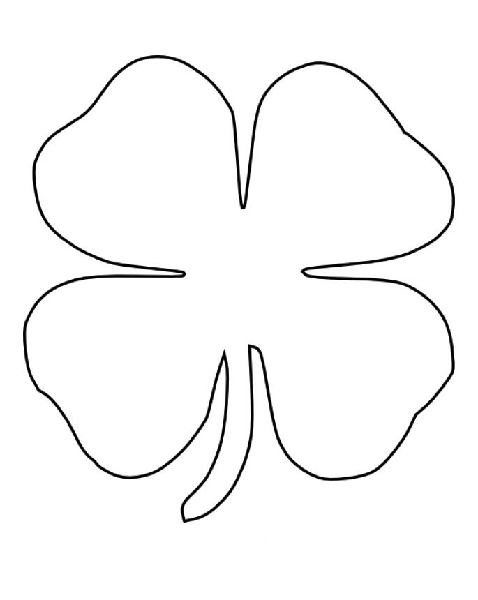 Free Four Leaf Clover Coloring Pages