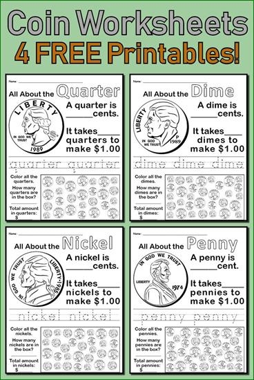 free printable color by coin worksheet
