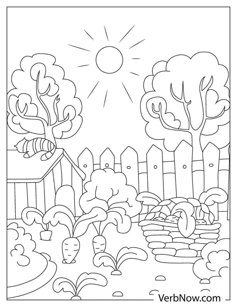 Free GARDEN Coloring Pages Book For Download Printable PDF VerbNow