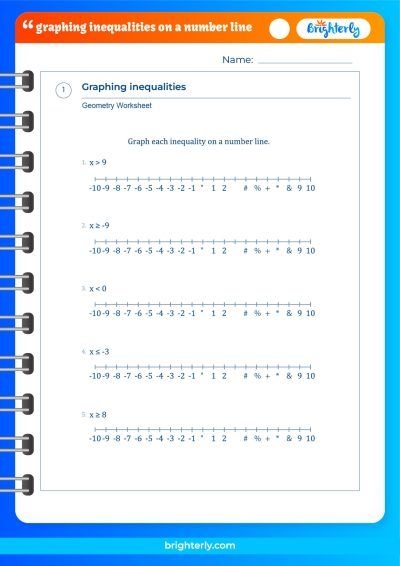 FREE Graphing Inequalities On A Number Line Worksheet PDFs 