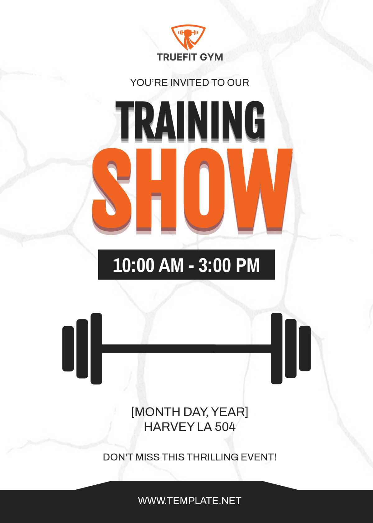 Free Gym Training Show Invitation Template To Edit Online