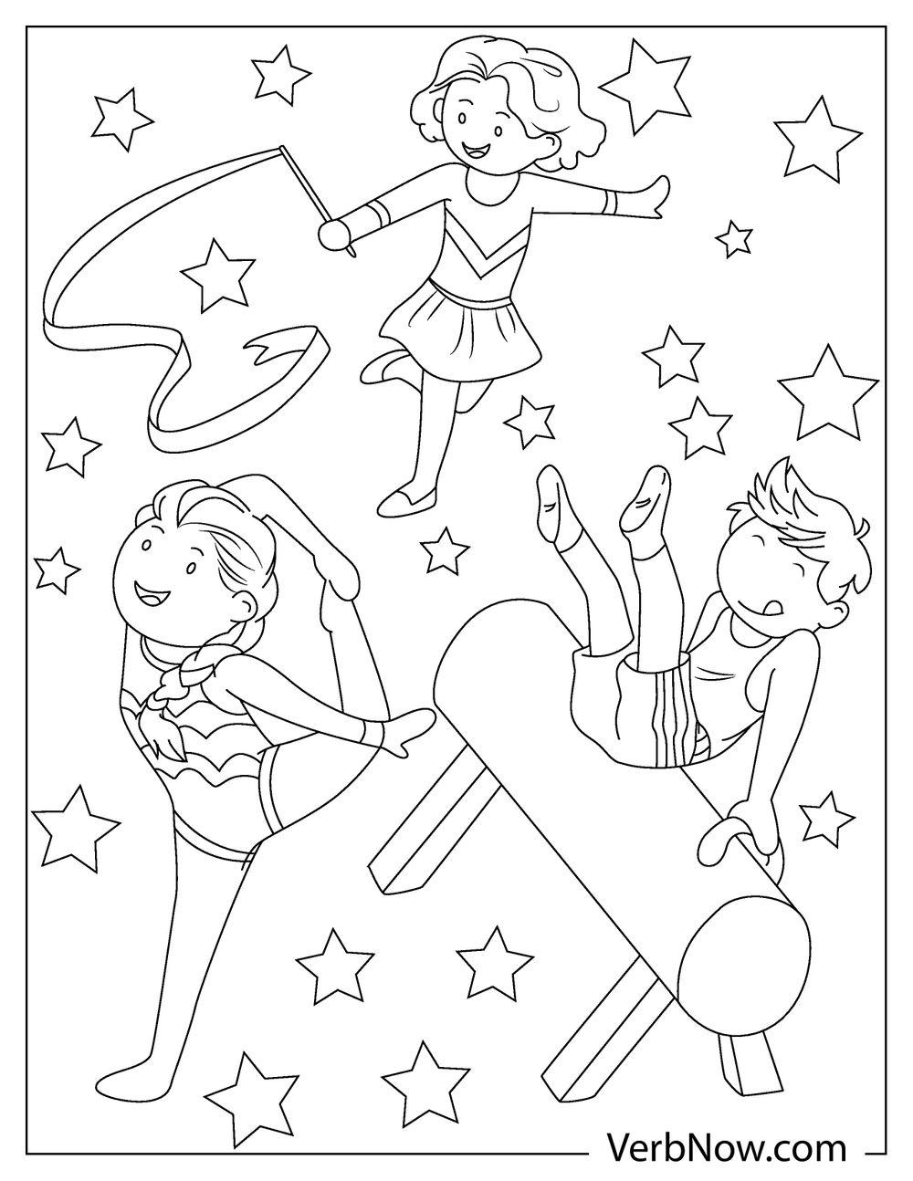 free gymnastics coloring pages