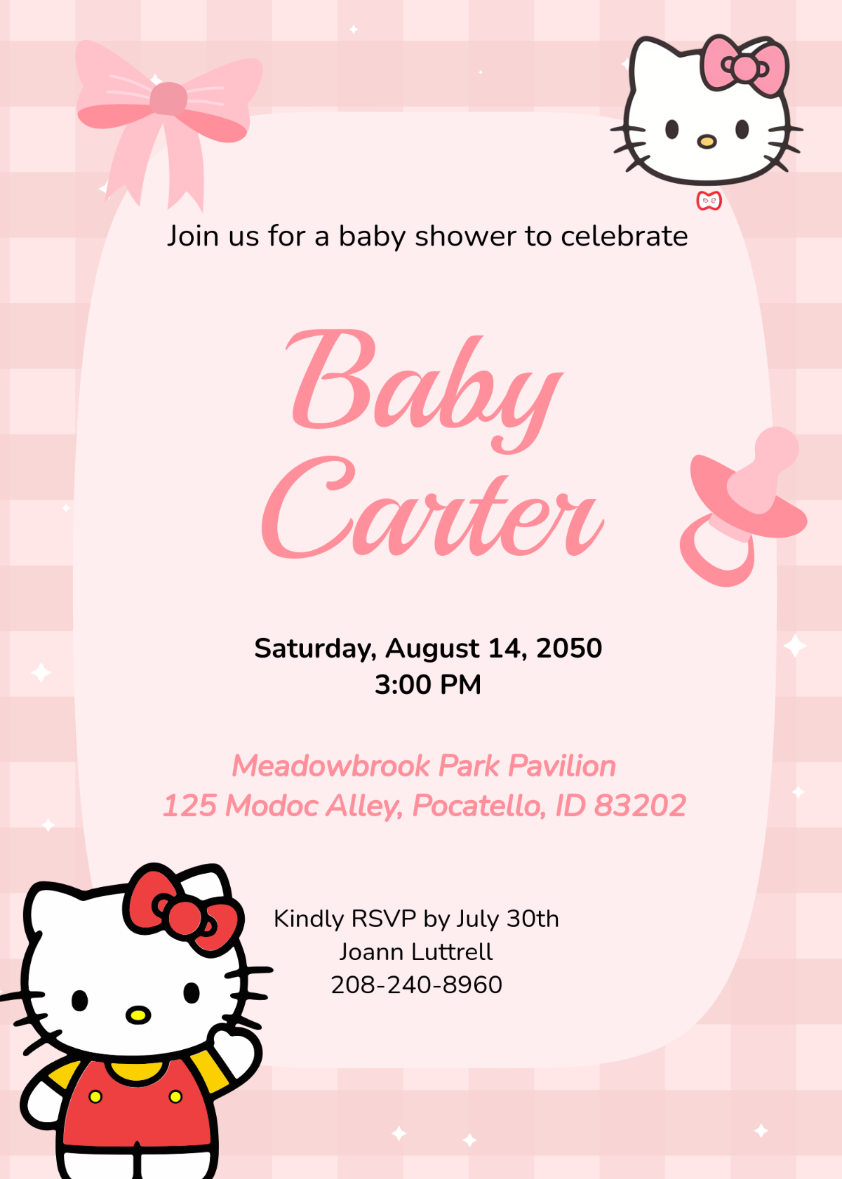 kitty invitation template free