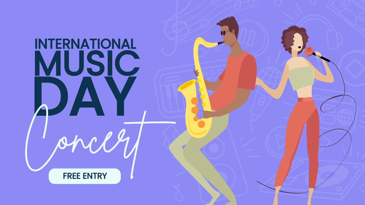 Free International Music Day Invitation Background Template Edit 