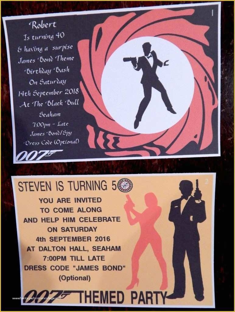 Free James Bond Invitation Template Of Surprise Tux James Bond Birthday 