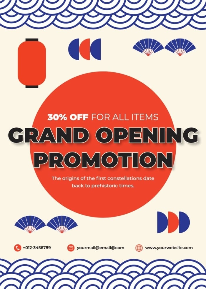 Free Japanese Opening Offer Invitation Template
