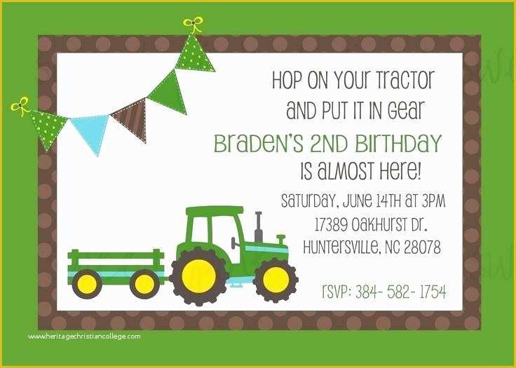 Free John Deere Invitation Template Of John Deere Birthday Party 