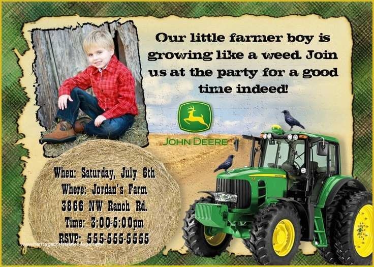 Free John Deere Invitation Template Of John Deere Farm Birthday 