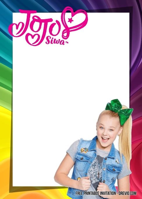 FREE Jojo Siwa Birthday Invitation Templates Download Hundreds FREE 