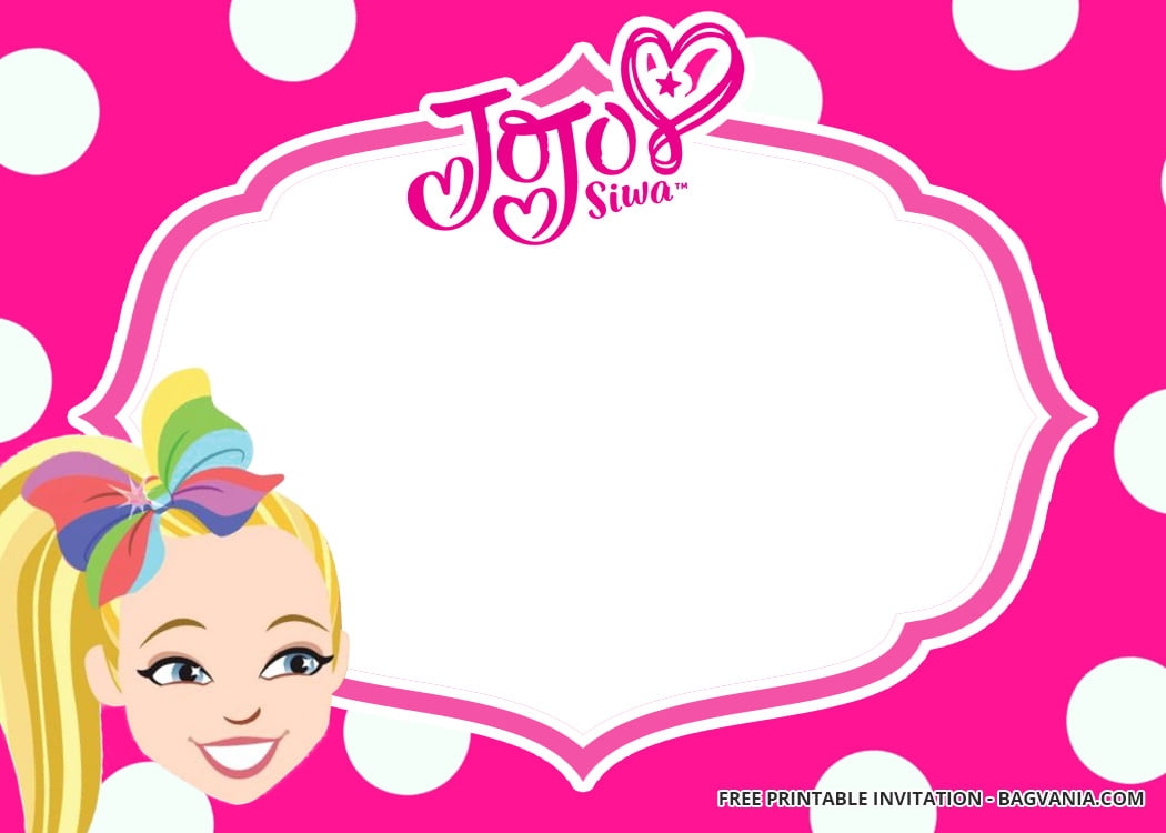 FREE Jojo Siwa Birthday Invitation Templates Download Hundreds 
