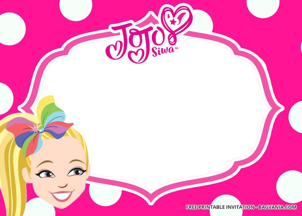 FREE Jojo Siwa Birthday Invitation Templates Printable Birthday 