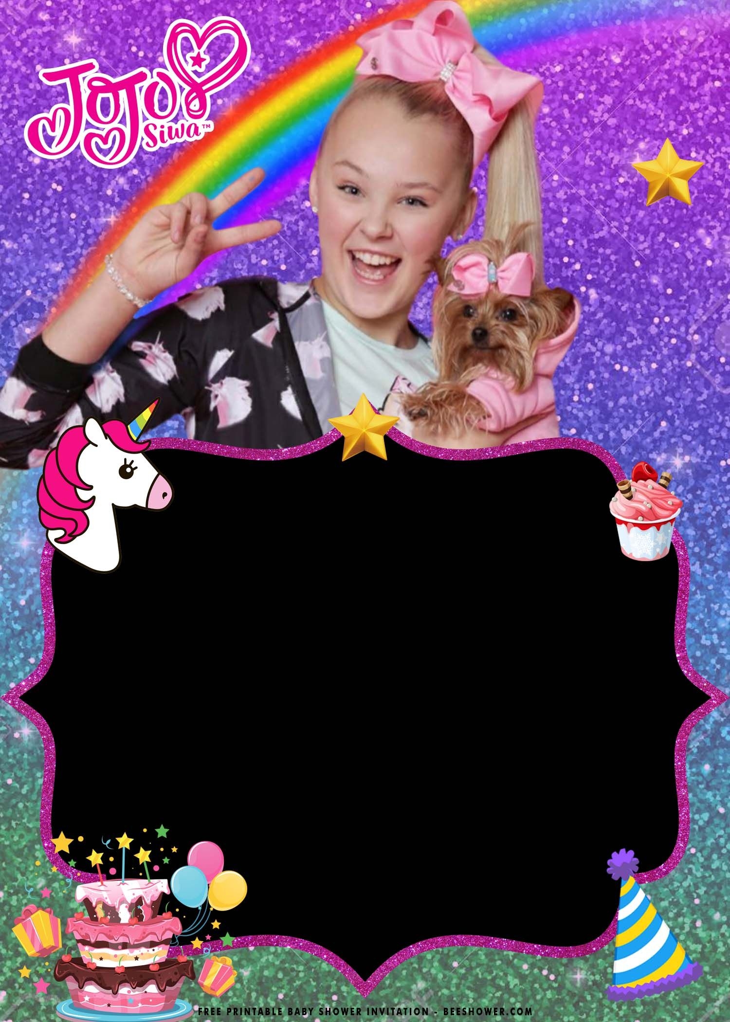Free Jojo Siwa Printable Party Invitations Download Free Jojo Siwa 