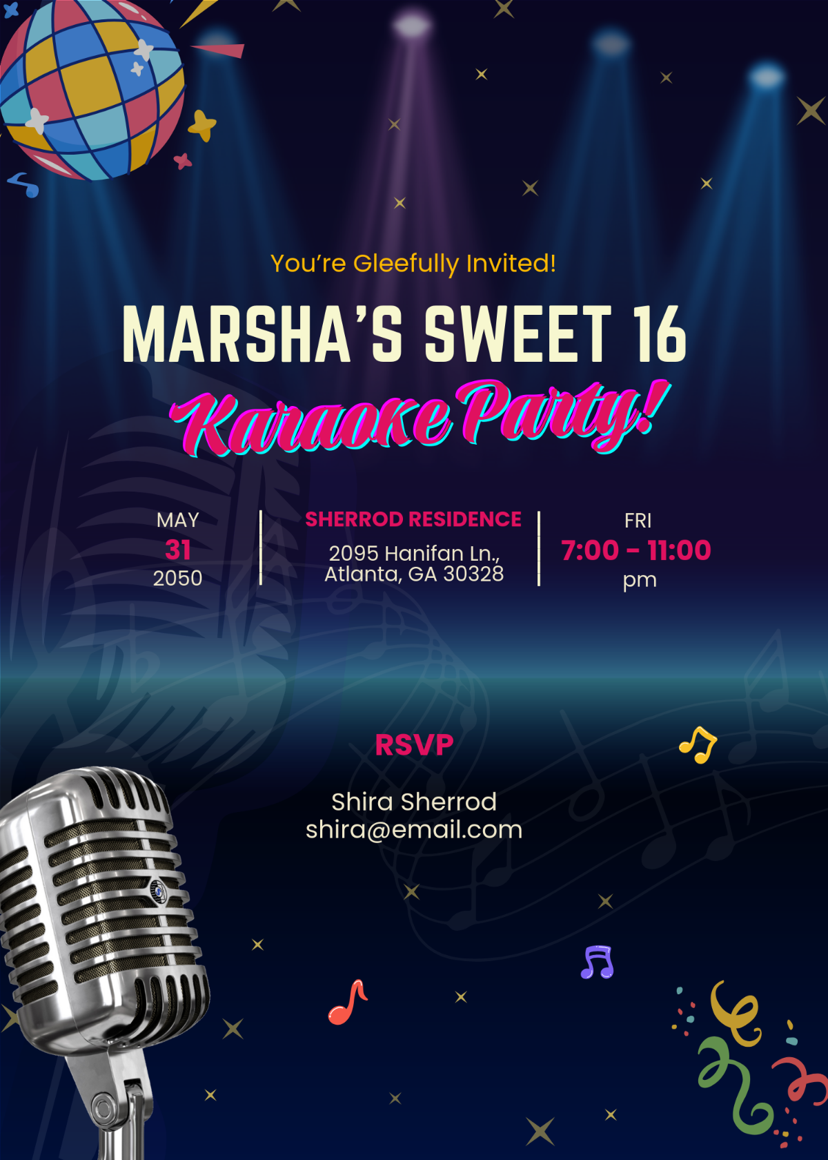 karaoke invitation template