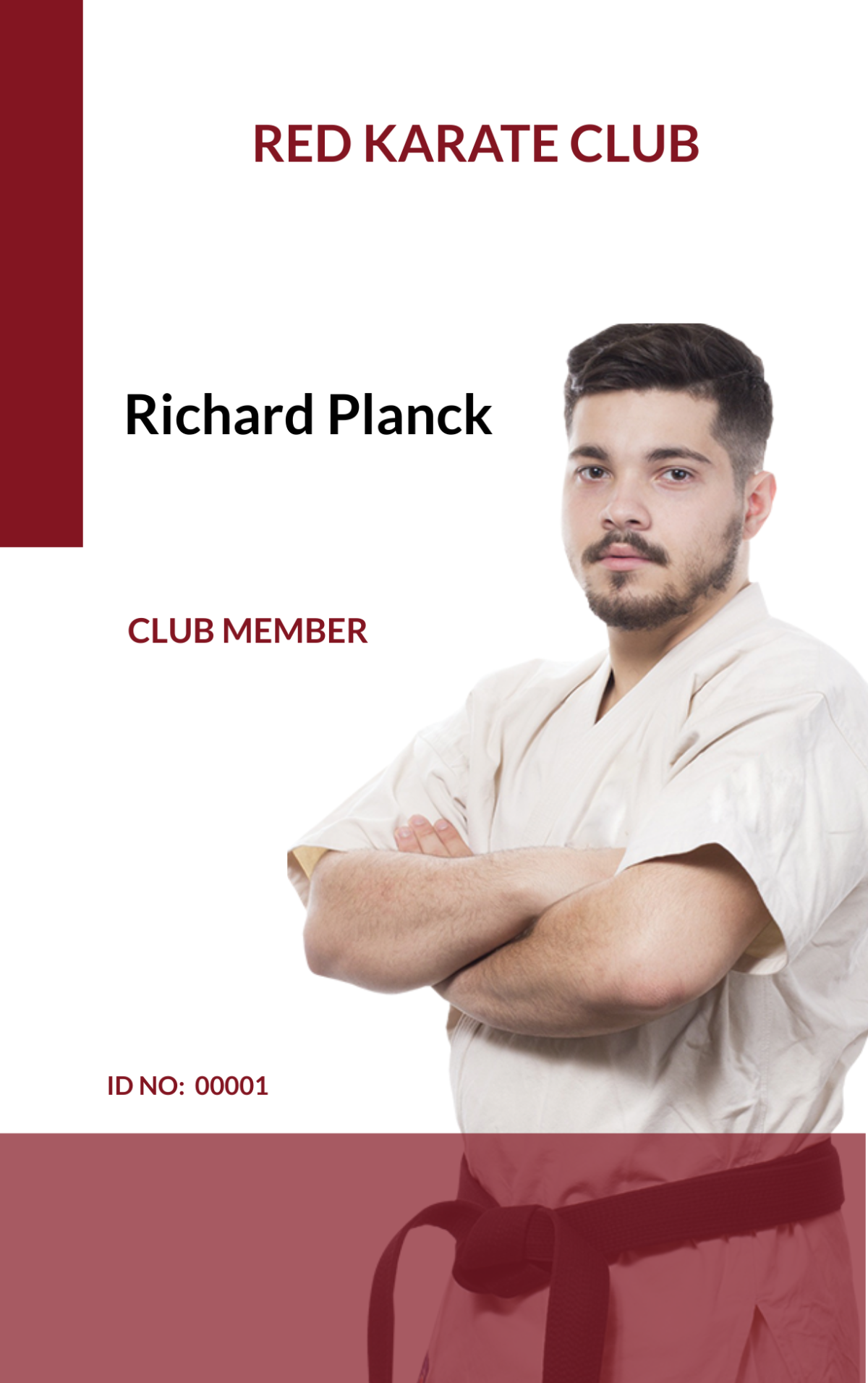 Free Karate Club ID Card Template To Edit Online