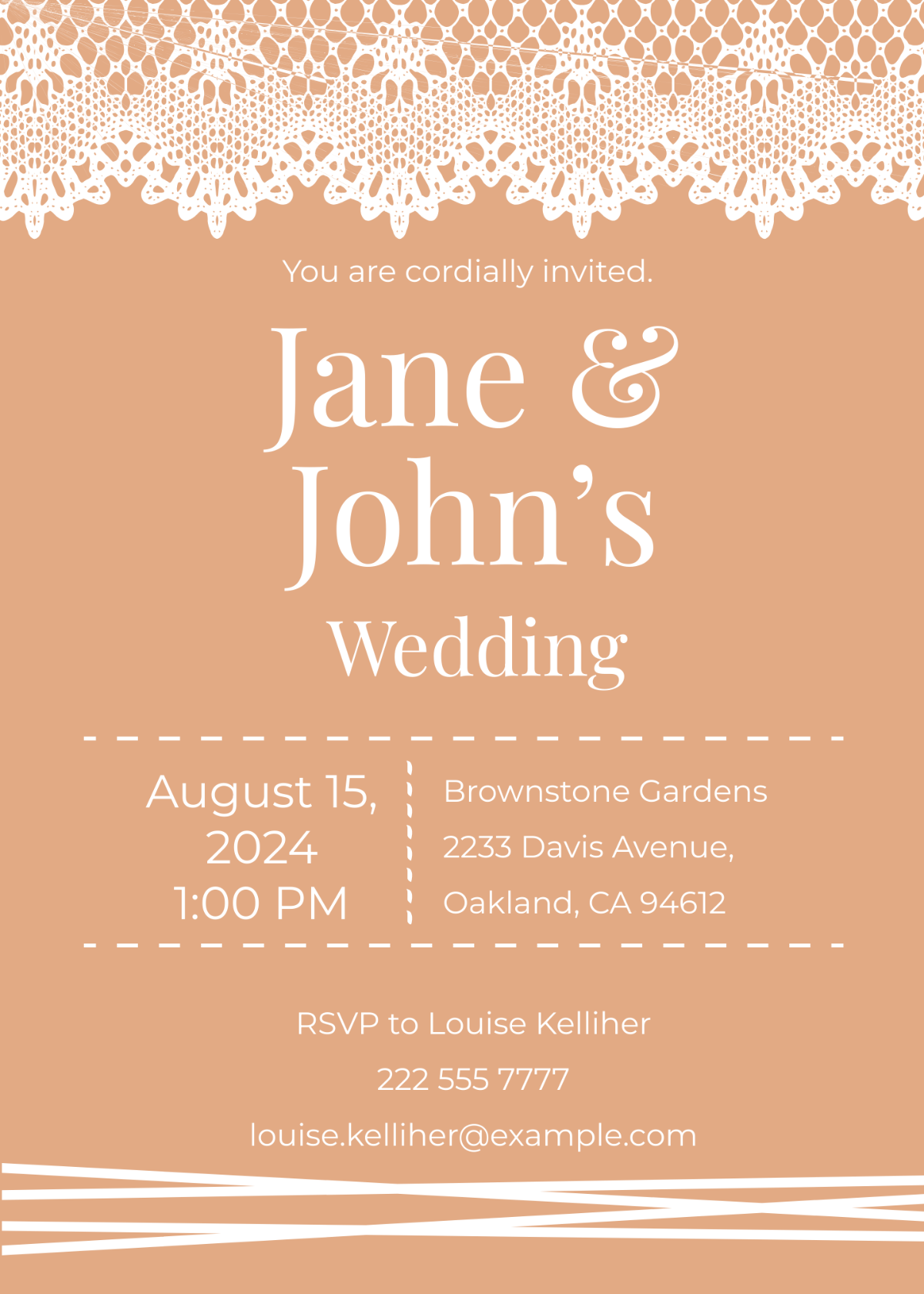 Free Lace Wedding Invitation Template To Edit Online