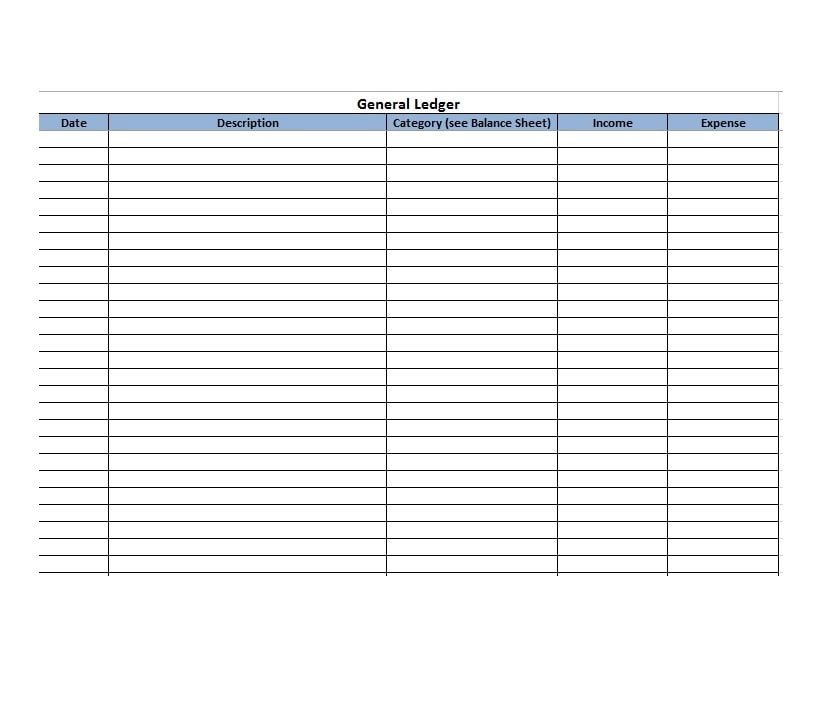 printable free ledger template