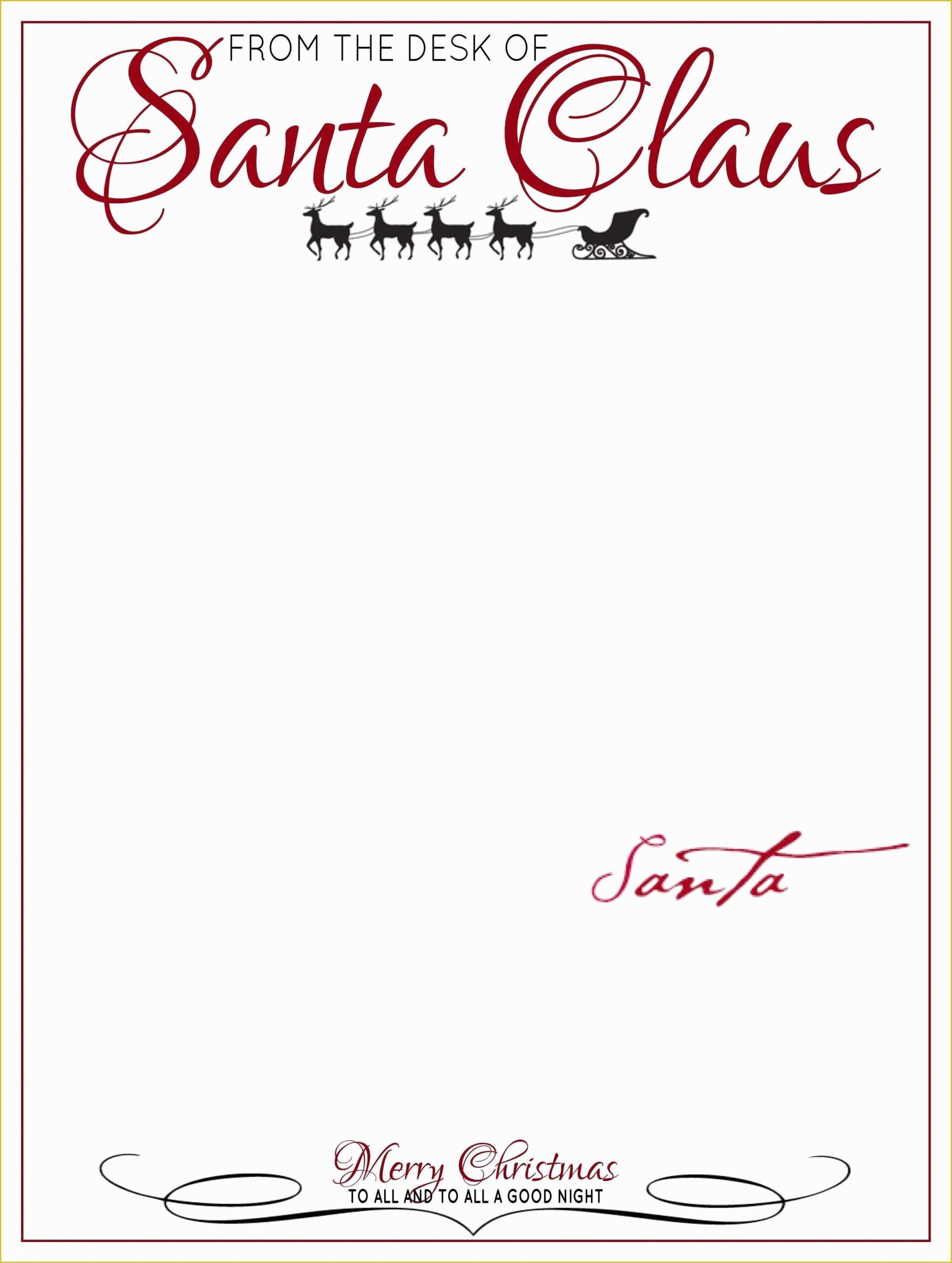 from santa letter template free printable