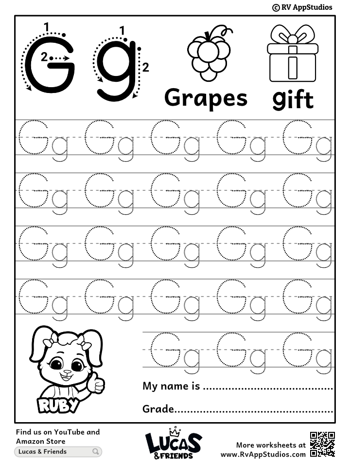 Free Letter G Tracing Worksheets Worksheets Library