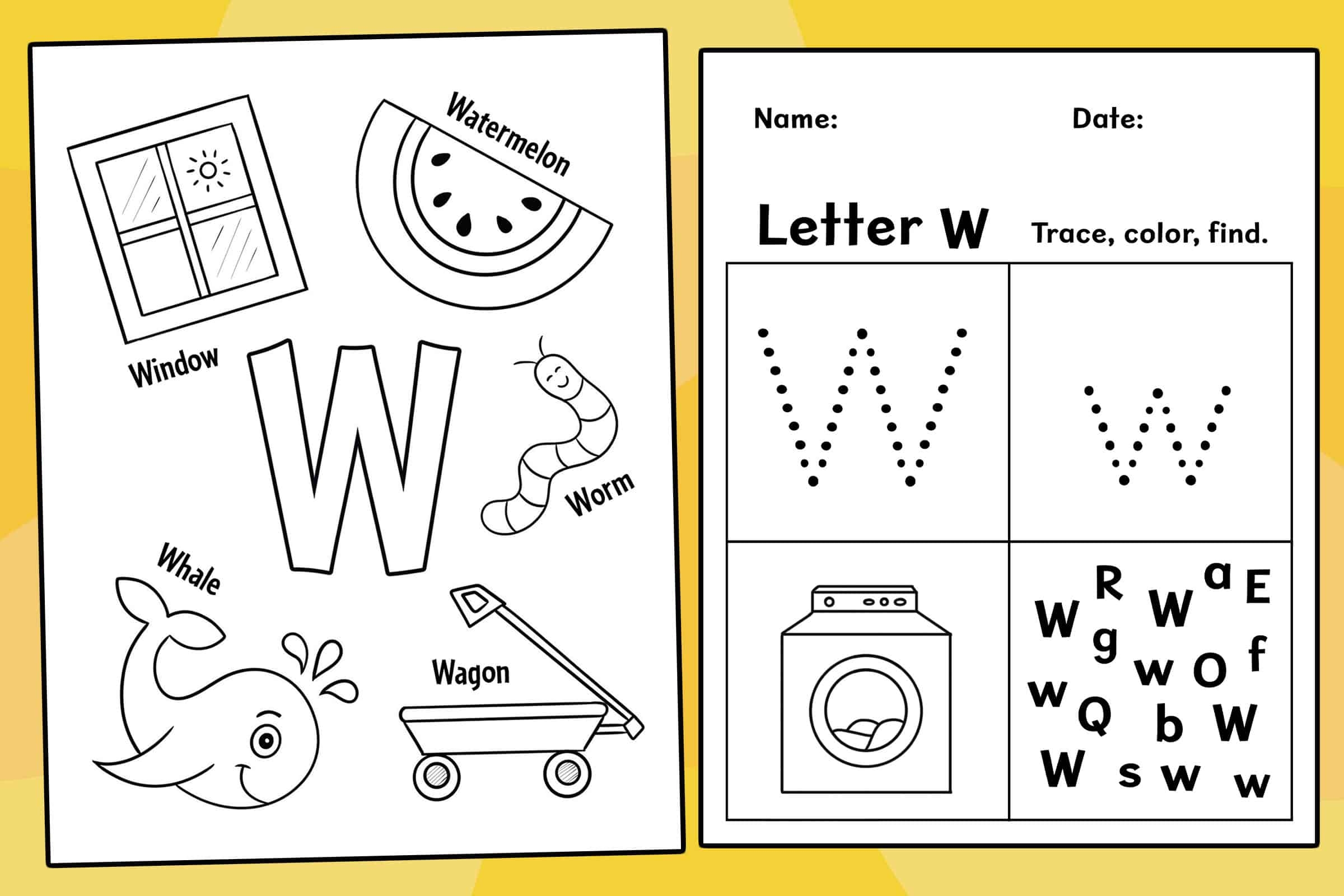 FREE Letter W Worksheets For Preschool The Hollydog Blog Worksheets 