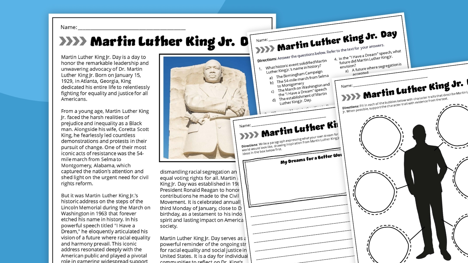 Free Martin Luther King Jr Worksheets DIGITECH