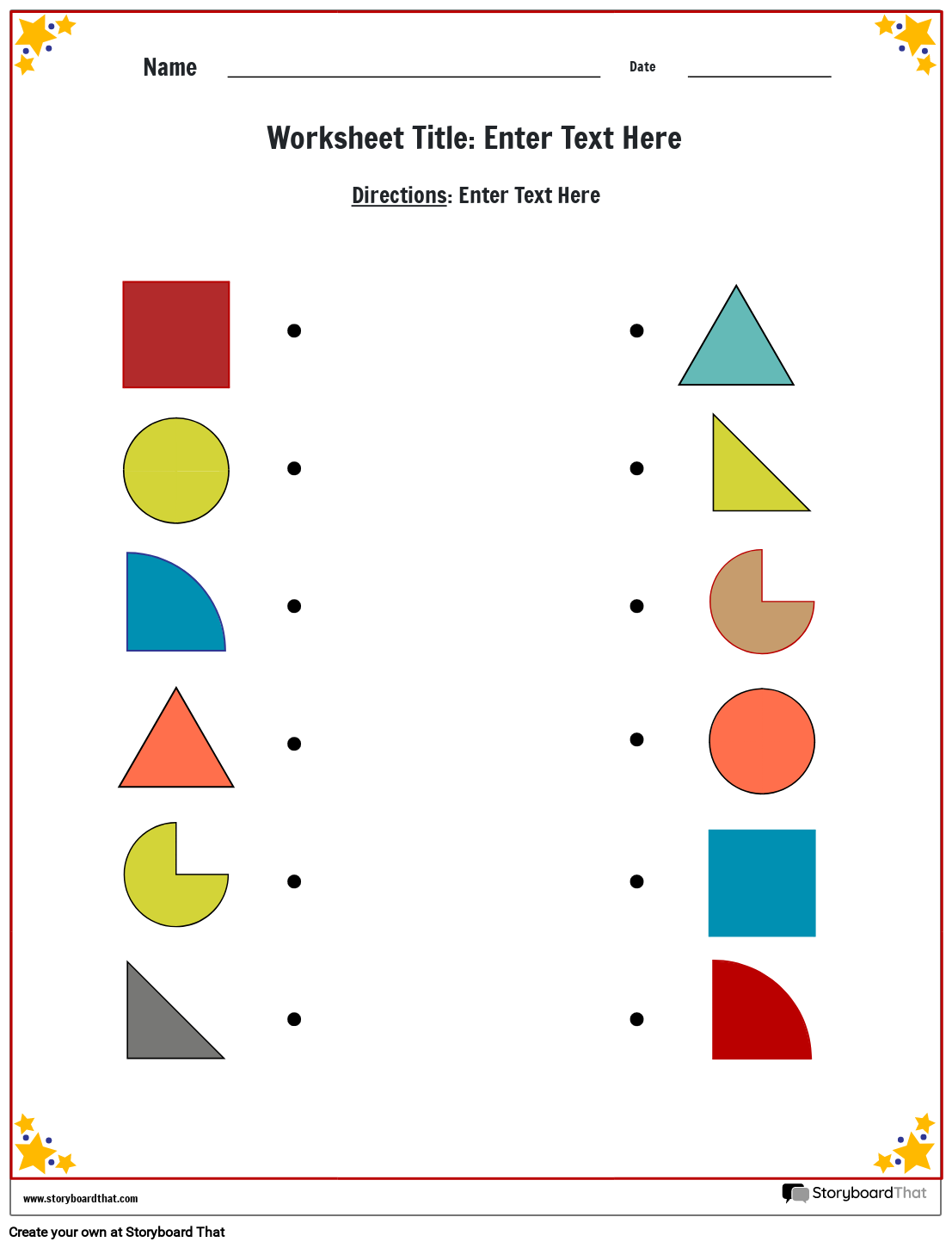 matching the shapes worksheet
