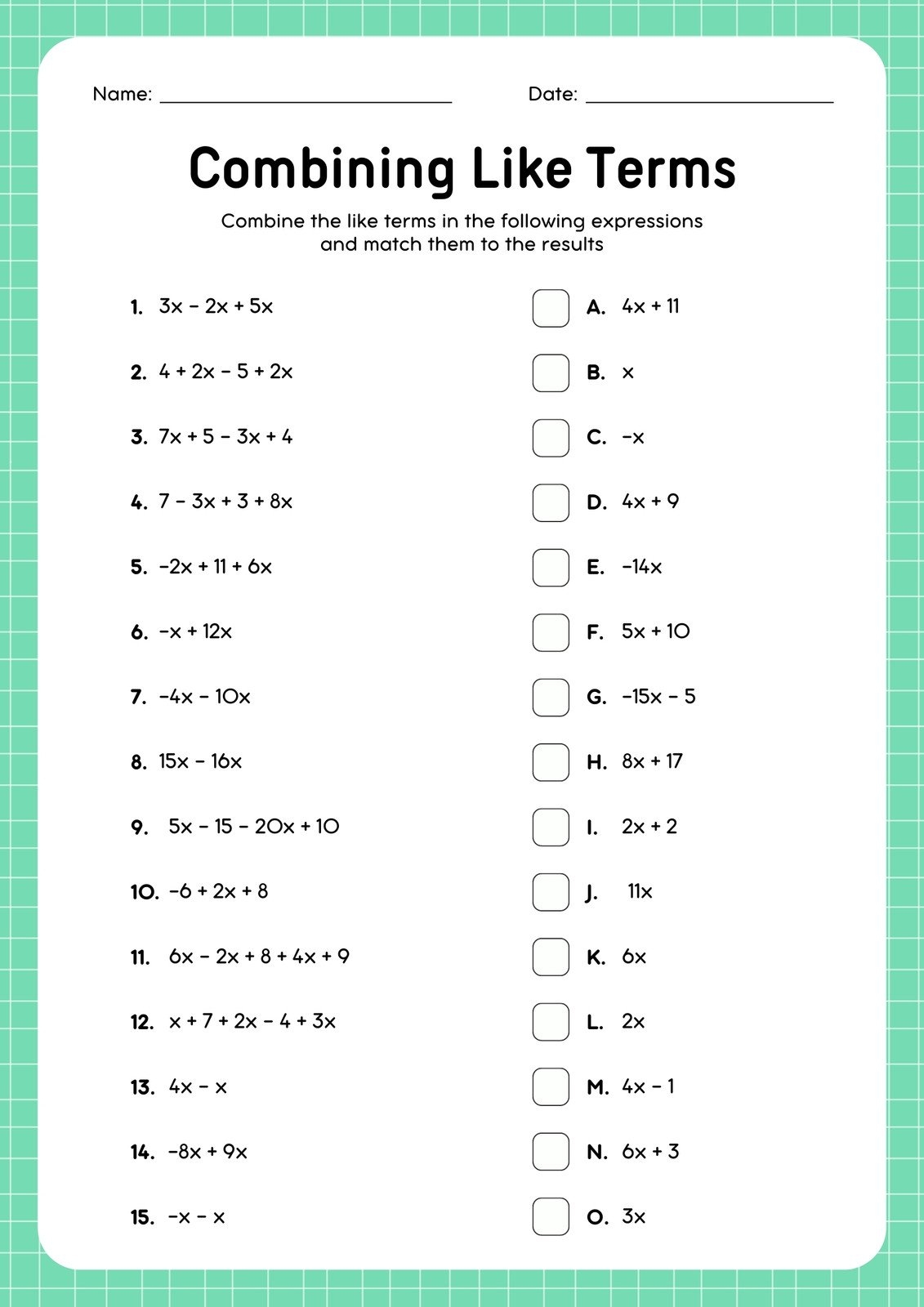 grade 8 math worksheets