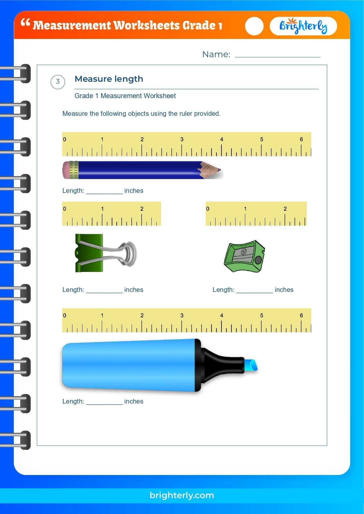 Free Measurement Worksheets For Grade 1 PDFs Brighterly