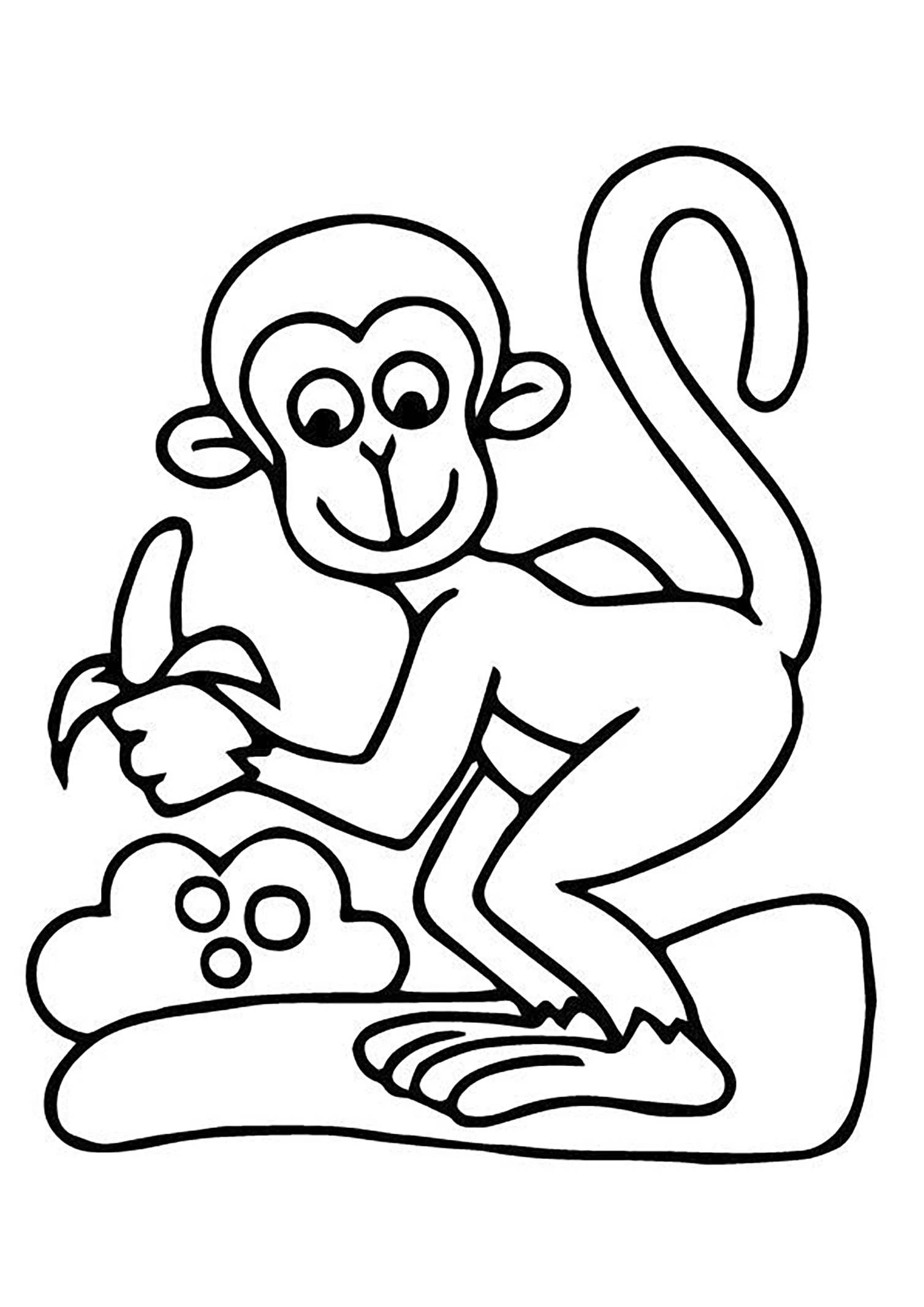 Free Monkey Coloring Pages Printable Printable New Year Banners