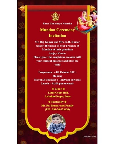 mundan invitation template